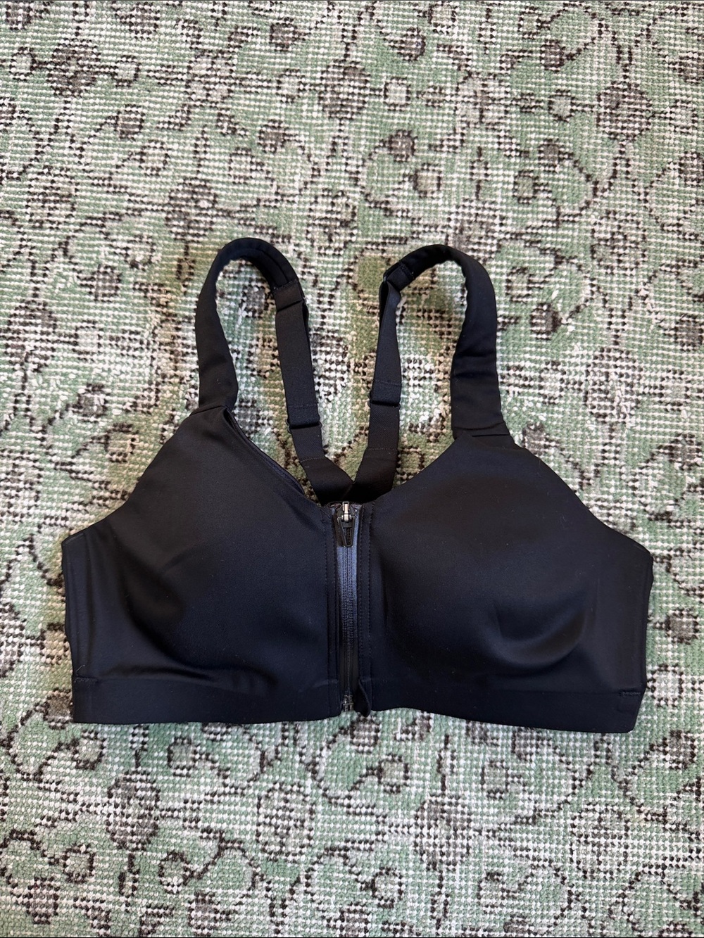 Victoria's Secret Black Front-Zip Sports Bra